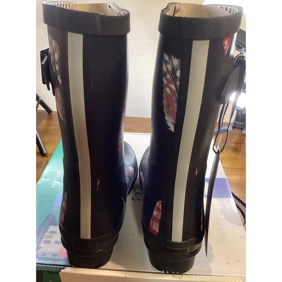 JOULES Women's Rubber Rain Boot Molly Welly Size 5 Feather Black NIB - Picture 8 of 9